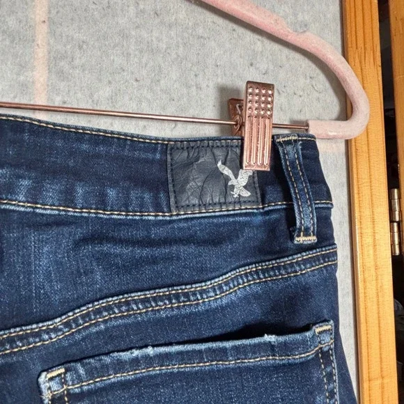 American Eagle Outfitters Women Jeans Dark Wash Skinny Fit Stretch Denim Size 4 - Picture 8 of 10